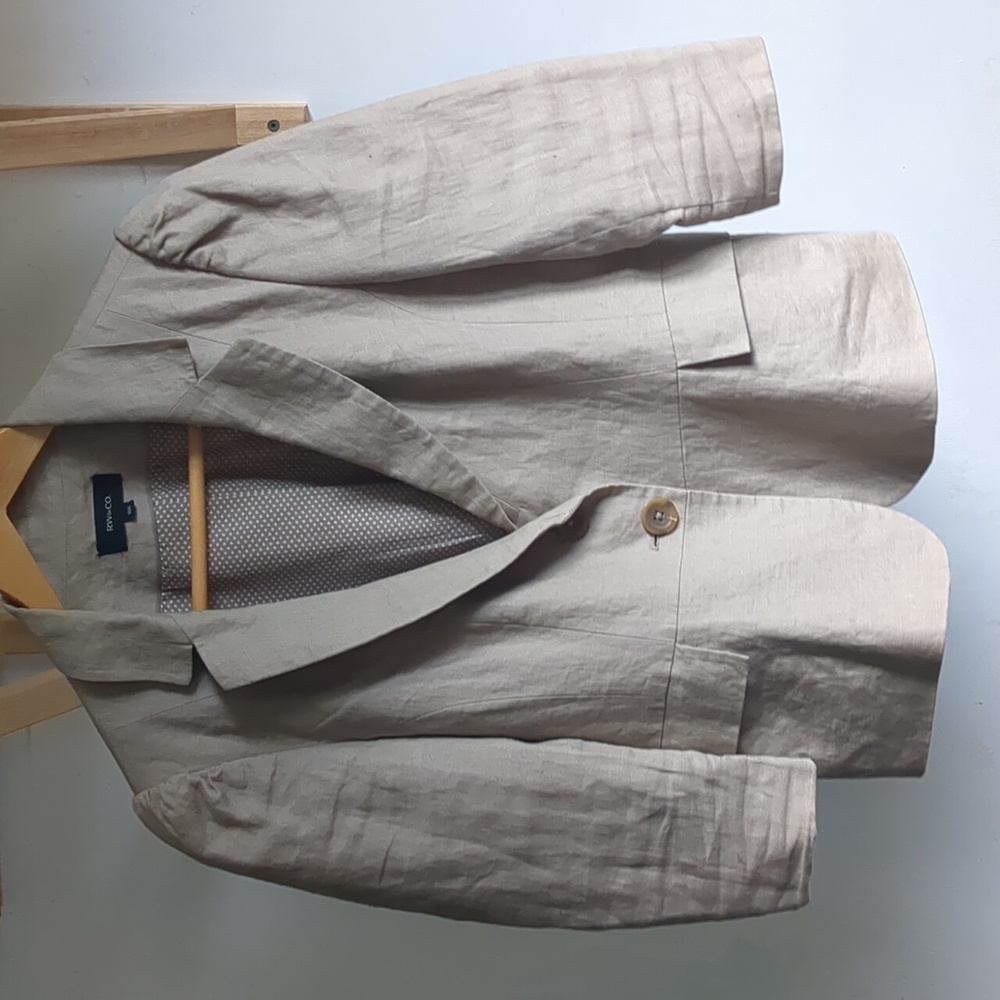 RW&CoTan Beige Linen Blazer Medium